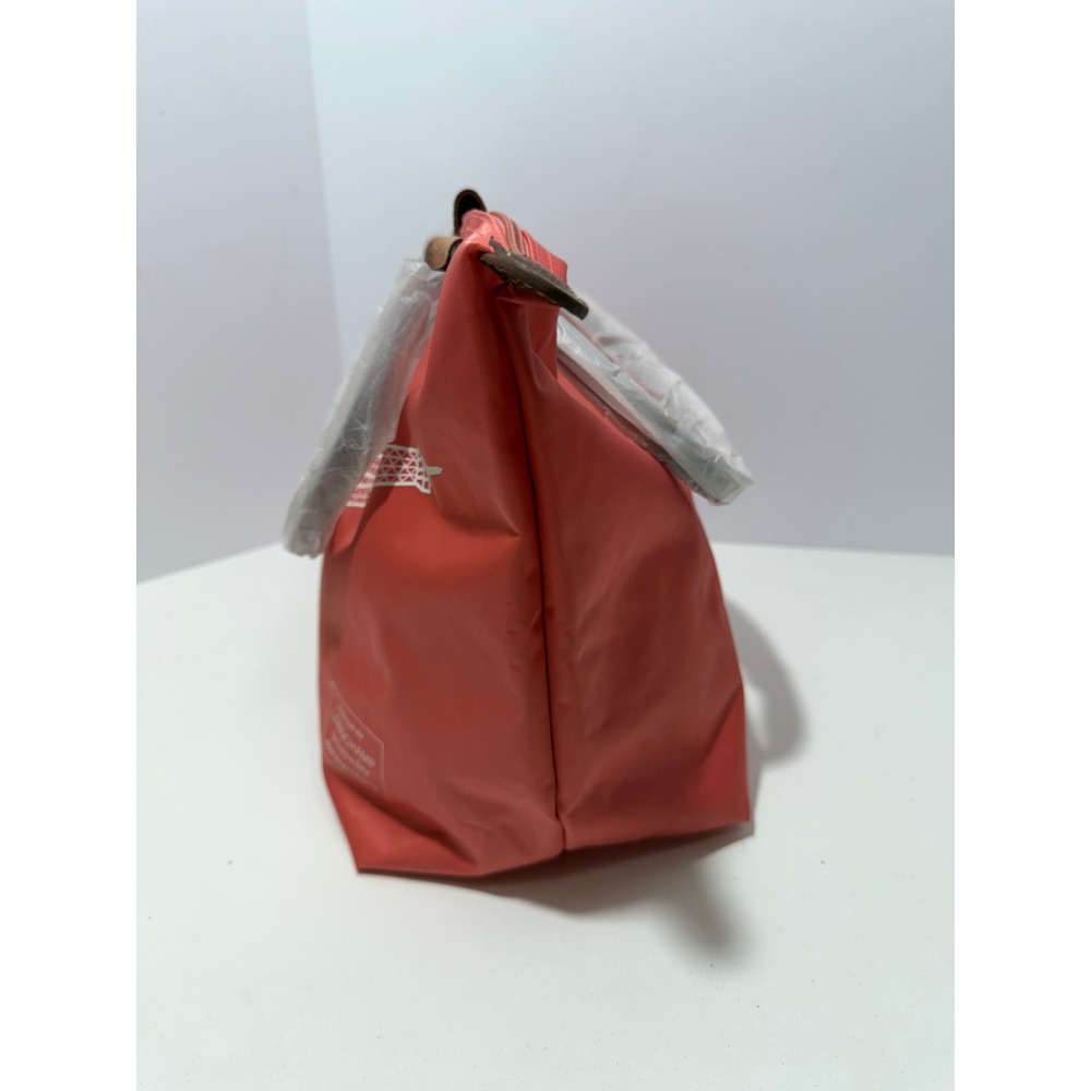 NWT Longchamp Coral orange red,brown Le Pliage Tote bag.Ltd Edition Eiffel Tower - Picture 6 of 14